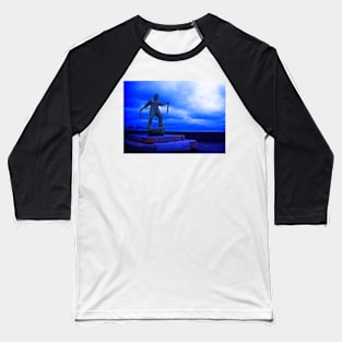 Newlyn Fisherman Statue Baseball T-Shirt